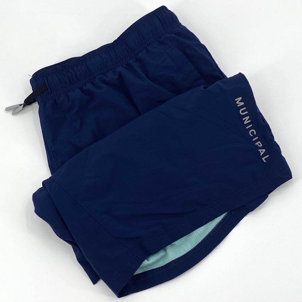 Municipal Sport Utility Gear Mens XL Navy Blue Mesh Lined Athletic Shorts 8"